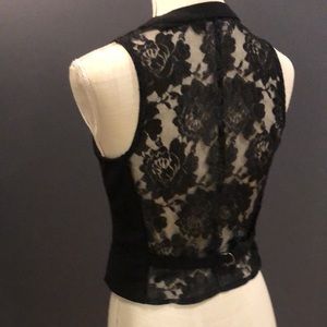 EXPRESS Black vest w/ lace back